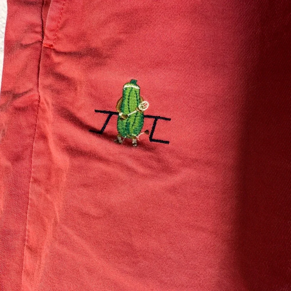 Polo Ralph Lauren Mens Salmon Pink‎ Pickle Sport Embroidered Chino Shorts